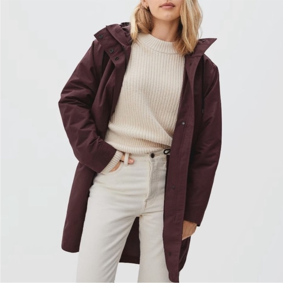 Everlane Jackets & Blazers - Everlane The ReNew Zip Front Oversized Long Anorak Jacket NWT Espresso